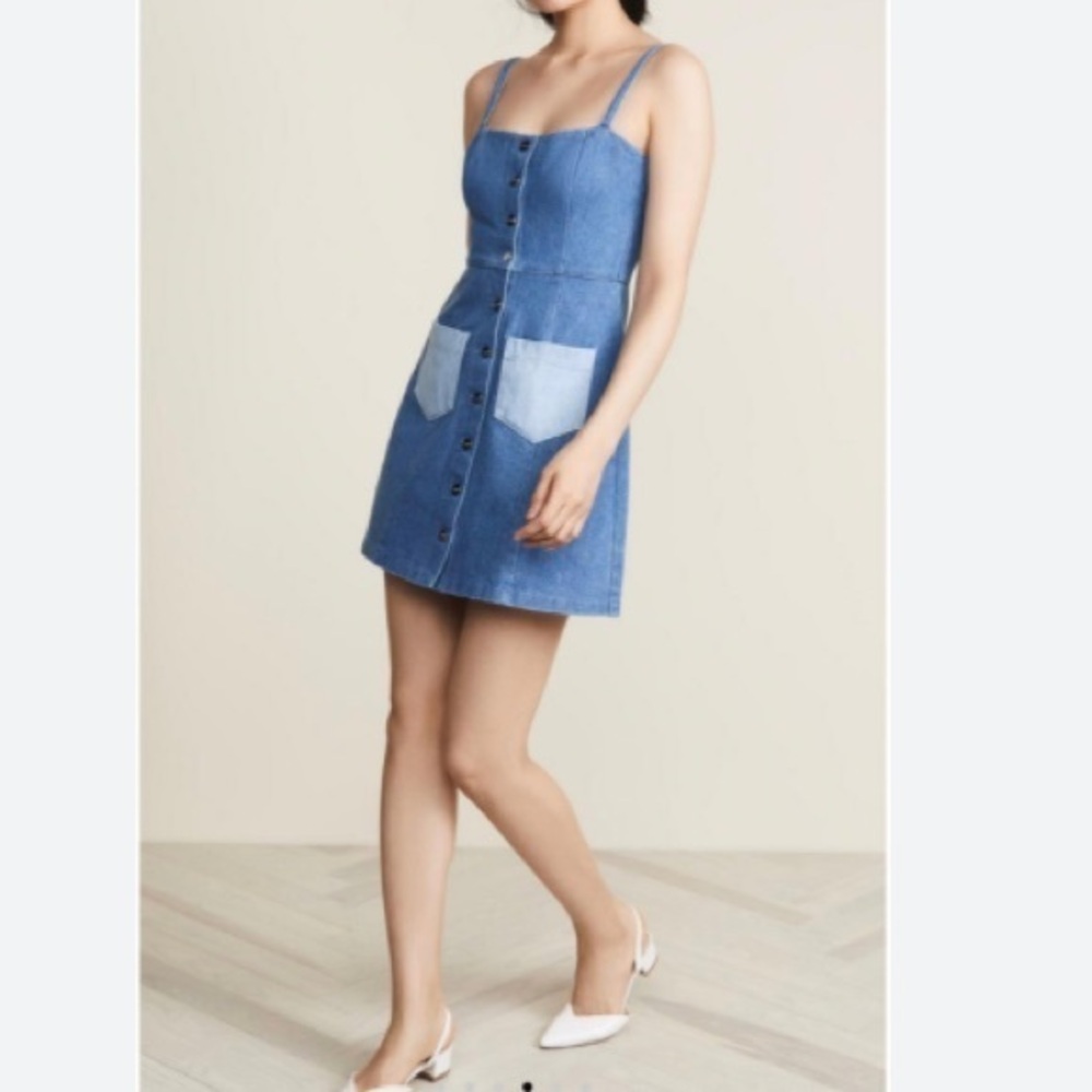 Revolve X Capulet Marley Two Tone Denim Mini Sleeveless Dress Small